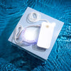 Diamond Smile Power+ Telefoonbleekmondstuk LED-balk met water op de achtergrond